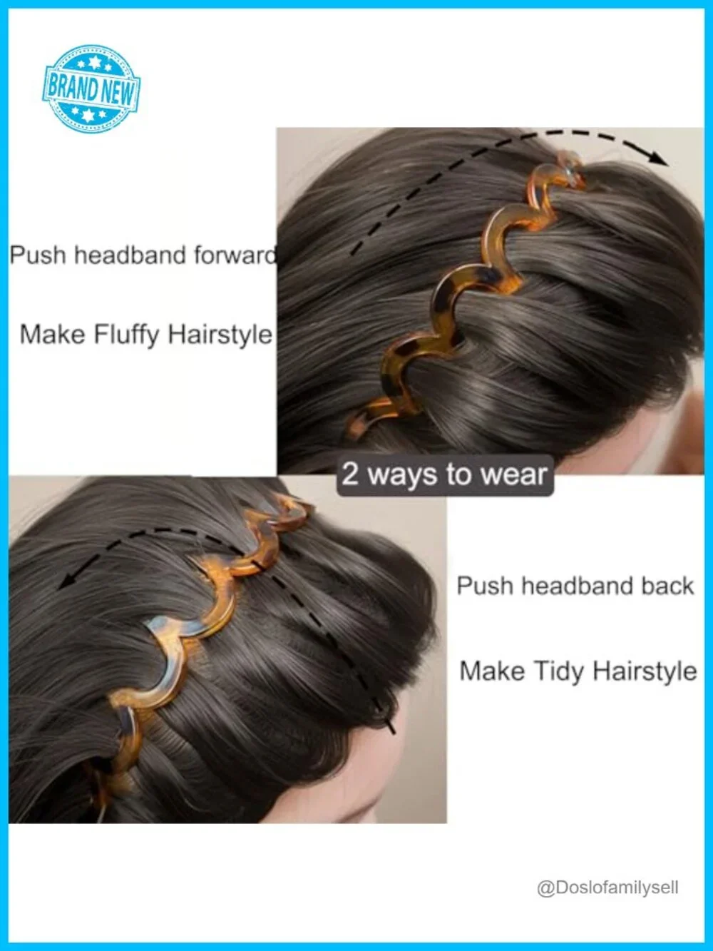 6 Pcs Zig Zag Headbands Plastic Wavy Hair Head Band Comb with Teeth Hair